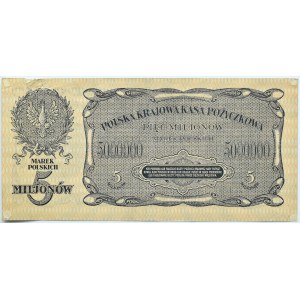 Polska, II RP, 5 milionów marek 1923, seria D, rzadkie