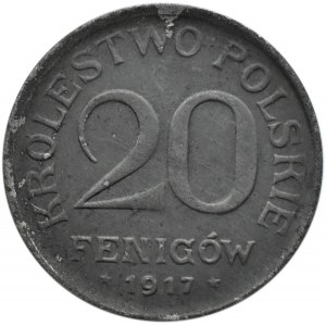 Królestwo Polskie, 20 fenigów 1917, Stuttgart