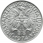 Polska, PRL, Rybak, 5 złotych 1974, Warszawa, IDEALNE, UNC