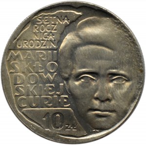 Polska, PRL, 10 złotych 1967,M. C.-Skłodowska, Warszawa