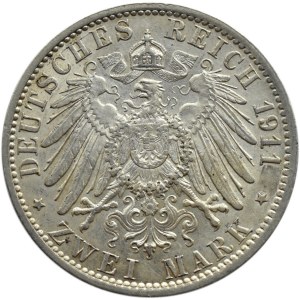 Niemcy, Prusy, Wilhelm II, 2 marki 1911 A, Berlin