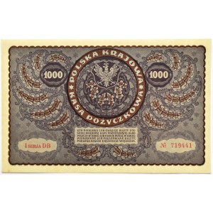 Polska, II RP, 1000 marek 1919, I serja DB - typ 7, UNC