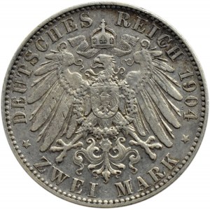 Niemcy, Saksonia, Georg, 2 marki 1904 E, Muldenhütten