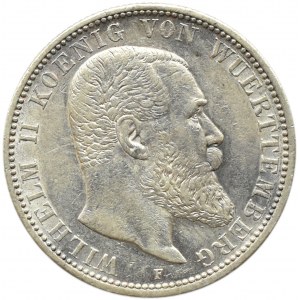 Niemcy, Wirtembergia, Wilhelm II, 2 marki 1907 F, Stuttgart