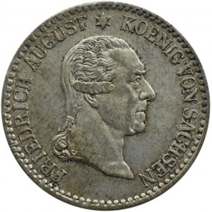 Niemcy, Saksonia, Fryderyk August II, 1/6 talara 1827 edycja pośmiertna, Drezno