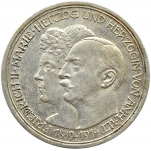 Niemcy, Anhalt, Friedrich i Marie, 3 marki 1914 A, Berlin