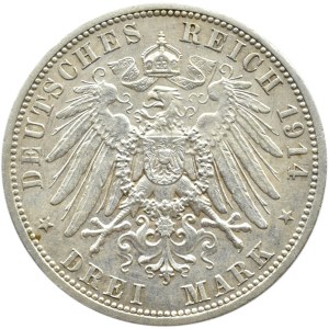 Niemcy, Anhalt, Friedrich i Marie, 3 marki 1914 A, Berlin