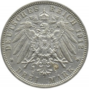 Niemcy, Hamburg, 3 marki 1912 J, Hamburg