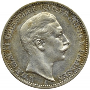 Niemcy, Prusy, Wilhelm II, 3 marki 1908 A, Berlin