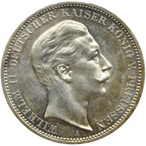 Niemcy, Prusy, Wilhelm II, 3 marki 1912 A, Berlin, UNC