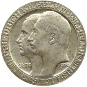 Niemcy, Prusy, Wilhelm II, 3 marki 1910 A, Berlin, 100-lecie Uniwersytetu w Berlinie