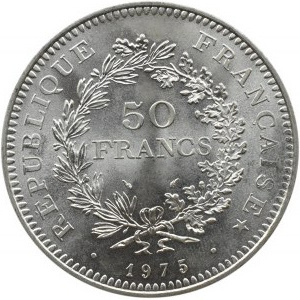 Francja, lot 2 menniczych 50 frankówek 1975-77, Paryż