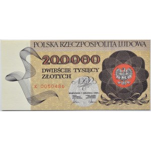 Polska, III RP, 200000 złotych 1989, seria K, Warszawa, UNC