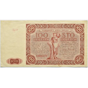 Polska, RP, 100 złotych 1947, Warszawa, seria F