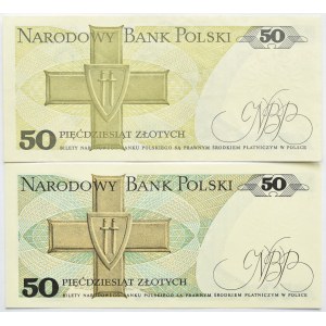 Polska, PRL, 50 złotych 1988, seria HN, destrukt - inny odcień zieleni