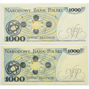 Polska, PRL, lot 1000 złotych 1982, seria EA/HC, destrukty