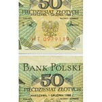 Polska, PRL, lot 50 złotych 1988, seria HT/HC, destrukty