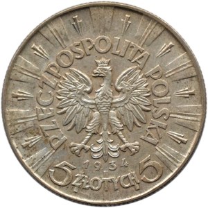 Polska, II RP, Józef Piłsudski, 5 złotych 1934, Warszawa