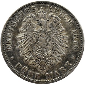 Niemcy, Badenia, Fryderyk, 5 marek 1876 G, Karlsruhe