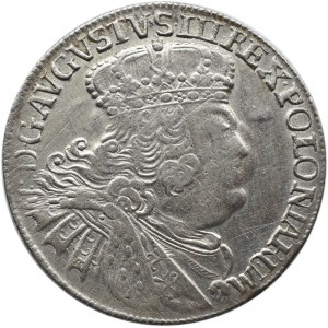 August III Sas, ort (18 groszy) 1755 E.C., Lipsk