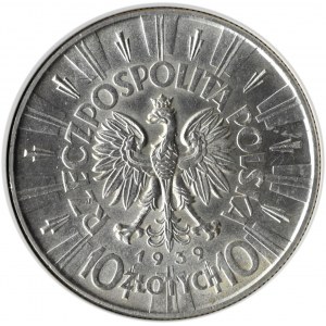 Polska, II RP, Józef Piłsudski, 10 złotych 1939, Warszawa, GCN MS62