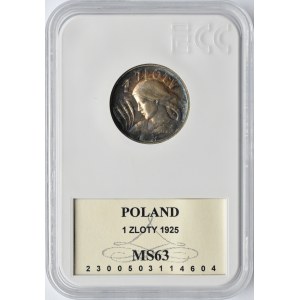 Polska, II RP, Kłosy, 1 złoty 1925, Londyn, GCN MS63