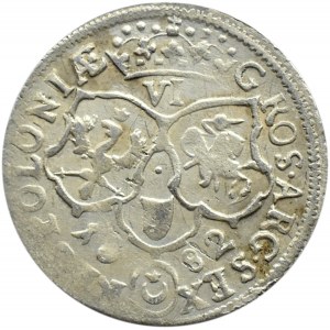 Jan III Sobieski, szóstak 1682, Bydgoszcz, duża 2 w dacie, 8 klejnotów w koronie