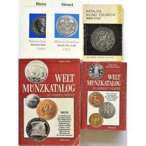 Lot zagranicznych katalogów monet Battenberg, Dietzl, 5 sztuk