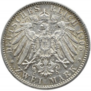 Niemcy, Wirtembergia, Wilhelm II, 2 marki 1905 F, Stuttgart