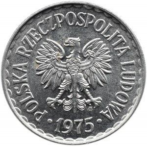 Polska, PRL, 1 złoty 1975 ze znakiem, Warszawa