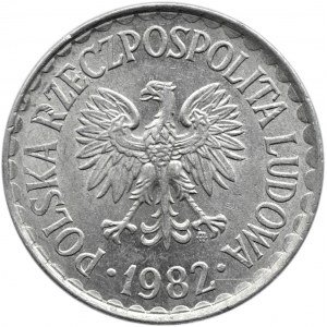 Polska, PRL, 1 złoty 1982, wąska data, Warszawa, rzadka odmiana