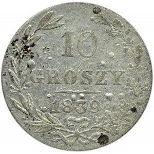 Mikołaj I, 10 groszy 1839 MW, Warszawa, niski nakład