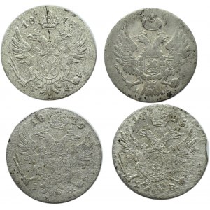 Mikołaj I, lot czterech sztuk 5 groszy 1818-18??, Warszawa