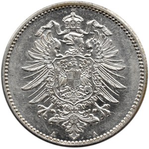 Niemcy, Prusy, 1 marka 1875 A, Berlin, menniczy egzemplarz