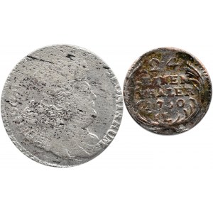 August III Sas, lot monet 1/24 talara i dwuzłotówka (8 groszy) 1753 E.C., Lipsk