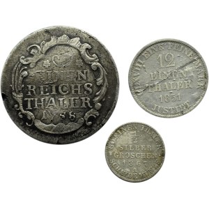 Niemcy, Prusy/Hannover, lot trzech srebrnych monet 1758-1867