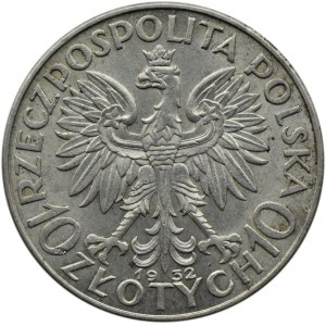 Polska, II RP, Głowa kobiety, 10 złotych 1932, bez znaku mennicy, Warszawa