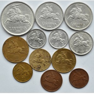 Litwa, lot 12 monet 1925-36, srebro