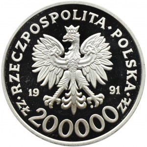 Polska, III RP, 200000 złotych 1991, Igrzyska Albertville 1992