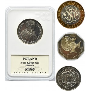Polska, III RP, lot monet 1991-1994, Warszawa, UNC