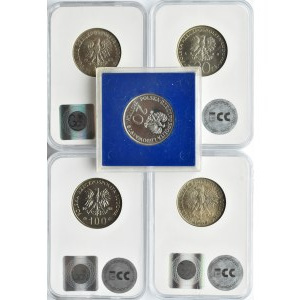Polska, PRL, lot 5 monet 1967-1988, grading GCN