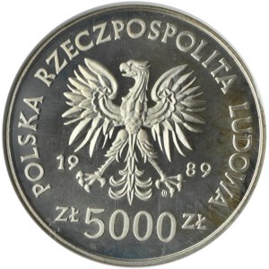 Polska, PRL, 5000 złotych 1989, Henryk Sucharski, PCG PR69