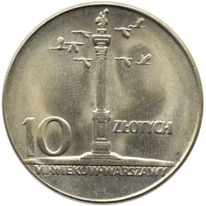 Polska, PRL, 10 złotych 1965, Kolumna Zygmunta, Warszawa, UNC