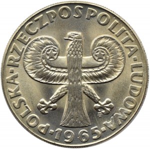 Polska, PRL, 10 złotych 1965, Kolumna Zygmunta, Warszawa, UNC