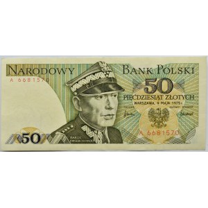 Polska, PRL, 50 złotych 1975, seria A - pierwsza seria, Warszawa