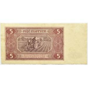 Polska, RP, 5 złotych 1948, seria F, rzadkie