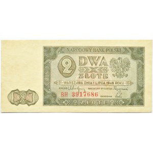 Polska, RP, 2 złote 1948, seria BH, UNC-