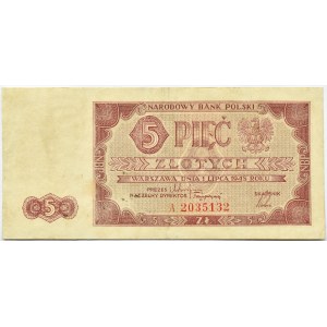 Polska, RP, 5 złotych 1948, seria A rzadkie