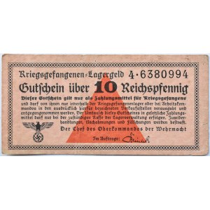 Uniwersalny Bon Obozowy, Kriegsgefangenen- Lagergeld, 10 pfennig