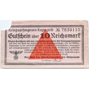 Uniwersalny Bon Obozowy, Kriegsgefangenen- Lagergeld, 10 marek, najwyższy nominał